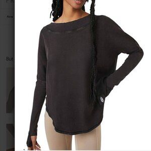 NWT Free People Movement Simply Layer Hi-Low Long Sleeve Top In Black XL
